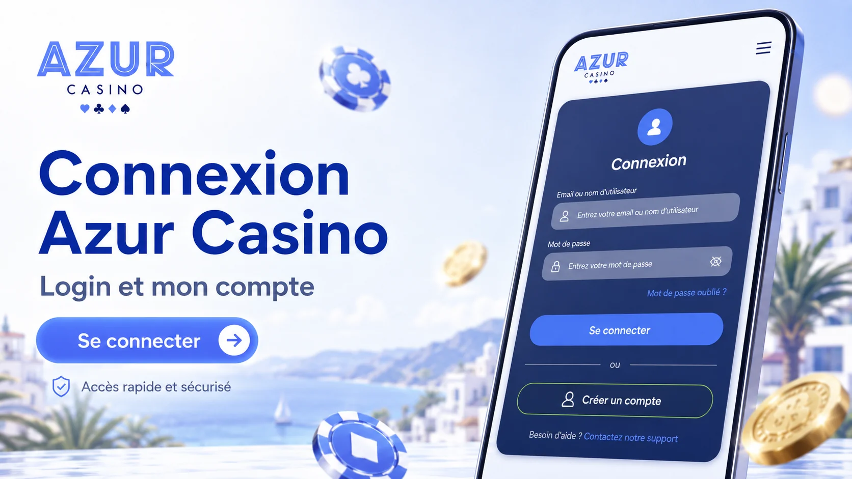 Azur Casino connexion, login et mon compte